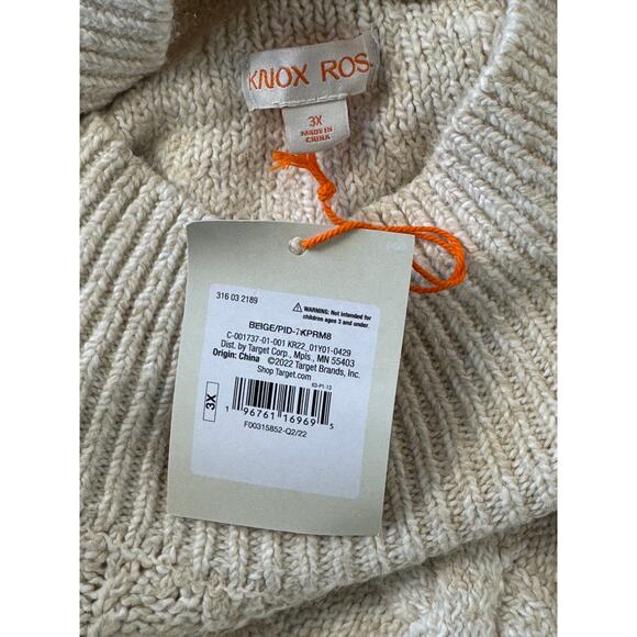 Knox Rose Sweater Mock Turtle Neck. Beige S.3X - Picture 6 of 8
